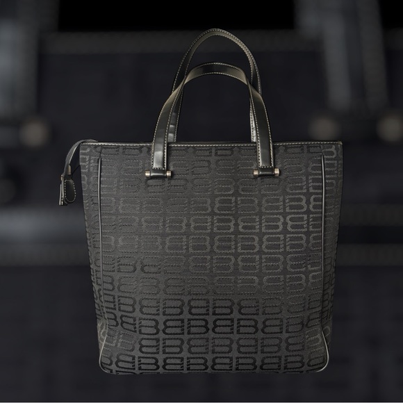 🖤 Vintage Balenciaga Black Monogram Canvas Tote 🖤 - Picture 2 of 7